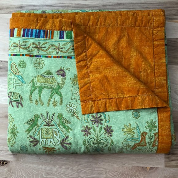 Bassetti Other - BASSETTI Natural Colorful Fun Vintage Plaid 100"x92" in Excellent Condit…